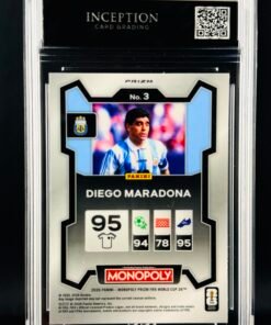 Otra vista de Cromo Diego Maradona SILVER PRIZM Panini Fifa World Cup Monopoly GEM MINT 10 · Inception Card Grading · ICG · Sports Cards · TCG