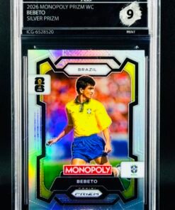 Fotografía de Cromo Bebeto Panini Monopoly Silver Prizm GEM MINT 10 · Inception Card Grading · ICG · Sports Cards · TCG
