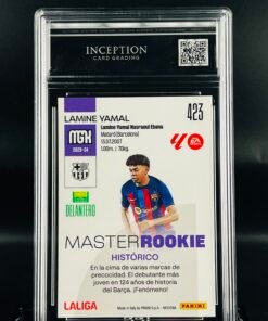 Otra vista de Cromo de fútbol Lamine Yamal Master Rookie Panini Megacracks · GM MINT 10 · Inception Card Grading · ICG · Sports Cards · TCG