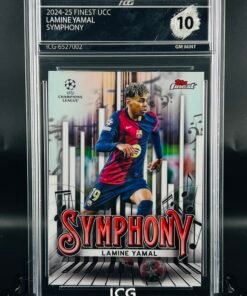 Otra vista de Cromo de fútbol Lamine Yamal Topps Finest Symphony Inception Card Grading GM MINT 10 sport cards