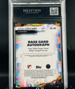 Otra vista de Cromo de fútbol Matias Coccaro Autograph · Topps Finest · GM MINT 10 · Inception Card Grading · ICG · Sports Cards · TCG