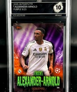Fotografía de Cromo de fútbol Trent Alexander Arnold /25 TOPPS TTF · GM MINT 10· Inception Card Grading · ICG · Sports Cards · TCG