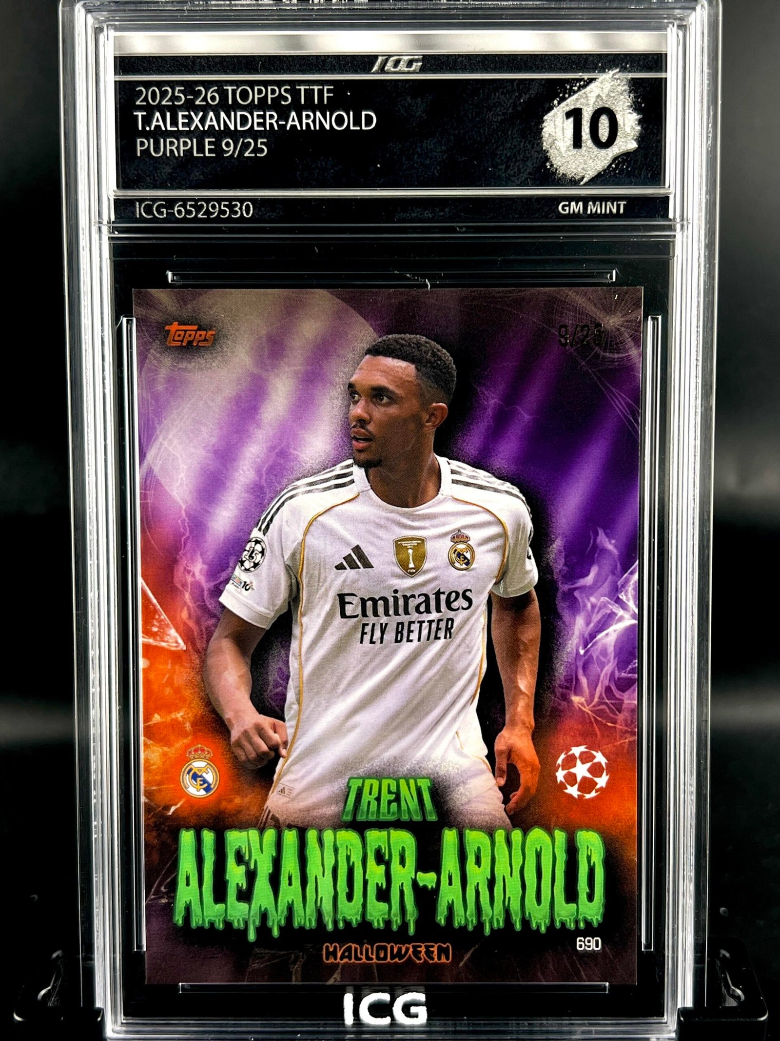 Fotografía de Cromo de fútbol Trent Alexander Arnold /25 TOPPS TTF · GM MINT 10· Inception Card Grading · ICG · Sports Cards · TCG