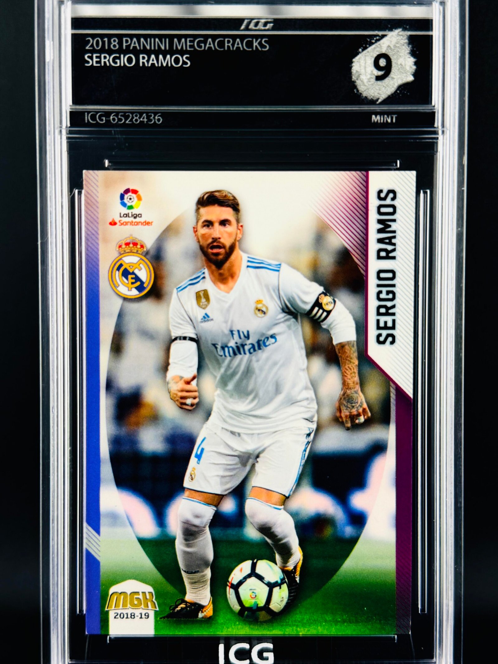 Fotografía de Cromo Sergio Ramos Panini Megacracks MINT 9 · Inception Card Grading · ICG · Sports Cards · TCG