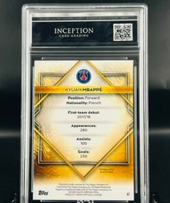 Otra vista de Cromo de fútbol Kylian Mbappé Topps · GM MINT 10 · Inception Card Grading · ICG · Sports Cards · TCG