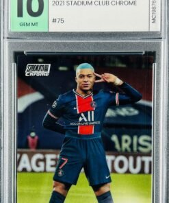 Fotografía de Cromo de fútbol Kylian Mbappé Stadium Chrome Champions #75 2020 GM 10