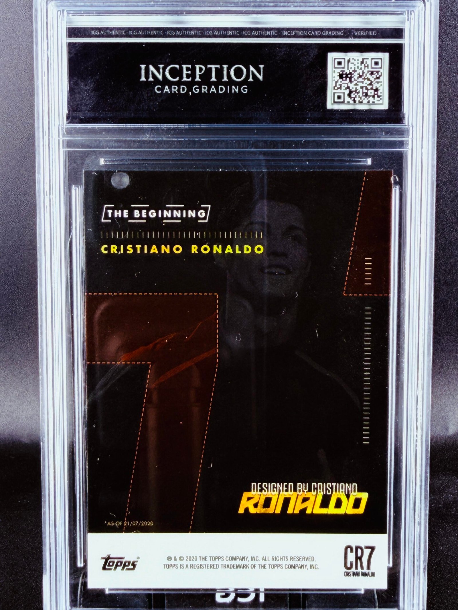 Otra vista de Cromo Cristiano Ronaldo x TOPPS GEM MINT 10 · Inception Card Grading · ICG · Sports Cards · TCG