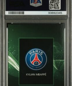 Otra vista de Cromo de fútbol 2022 TOPPS KNOCKOUT KYLIAN MBAPPE GREEN /99 PSA