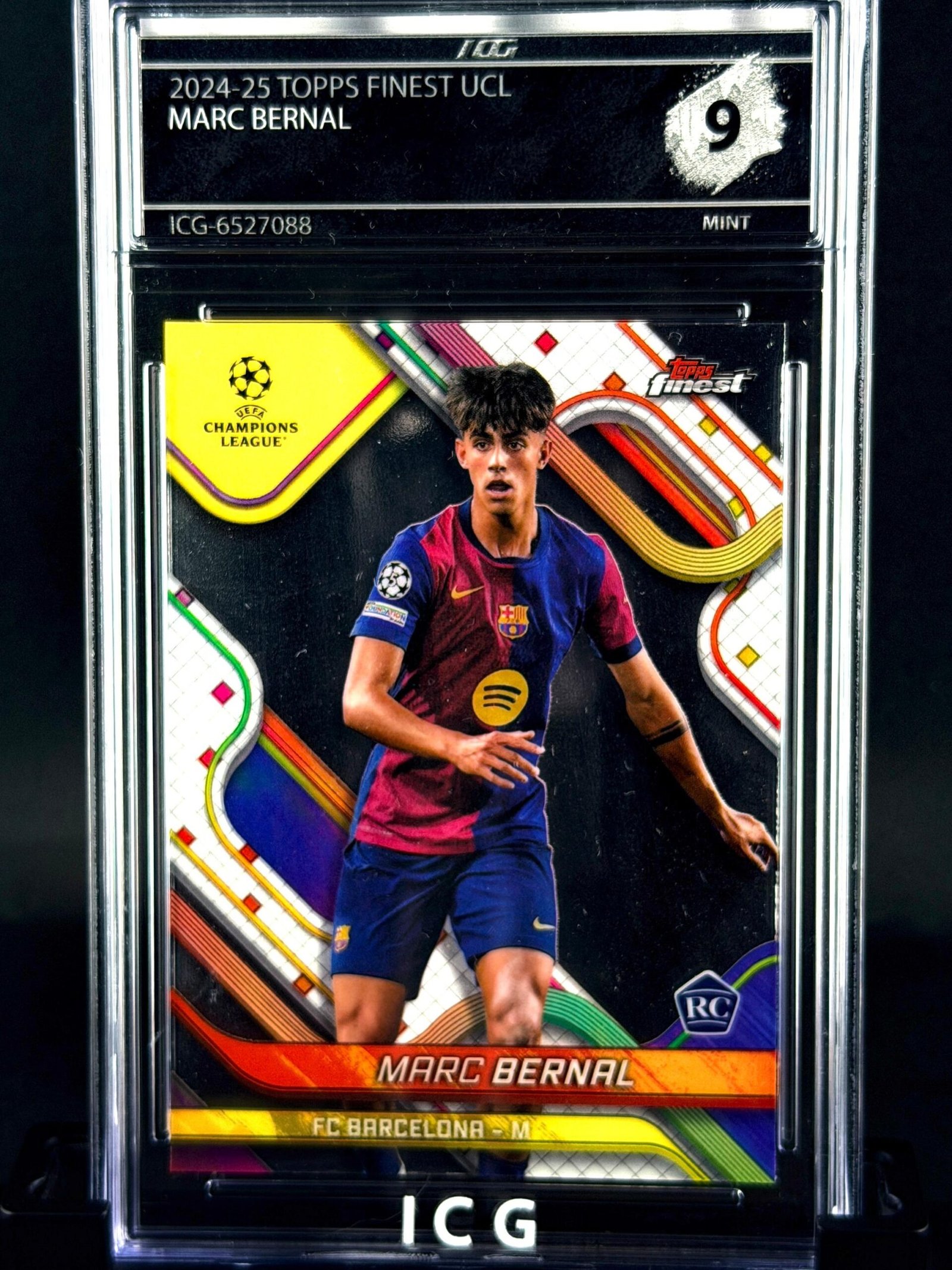 Otra vista de Cromo Marc Bernal Rookie Topps Finest MINT 9 · Inception Card Grading · ICG · Sports Cards · TCG