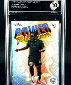 Otra vista de Cromo Jeremy Doku Topps Chrome Power Players GEM MINT 10 · Inception Card Grading · ICG · Sports Cards · TCG