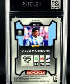 Otra vista de Cromo Diego Maradona Panini Monopoly Red Prizm GEM MINT 10 · Inception Card Grading · ICG · Sports Cards · TCG
