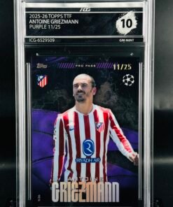 Otra vista de Cromo de fútbol Antoine Griezmann Topps TTF /25 · GM MINT 10· Inception Card Grading · ICG · Sports Cards · TCG