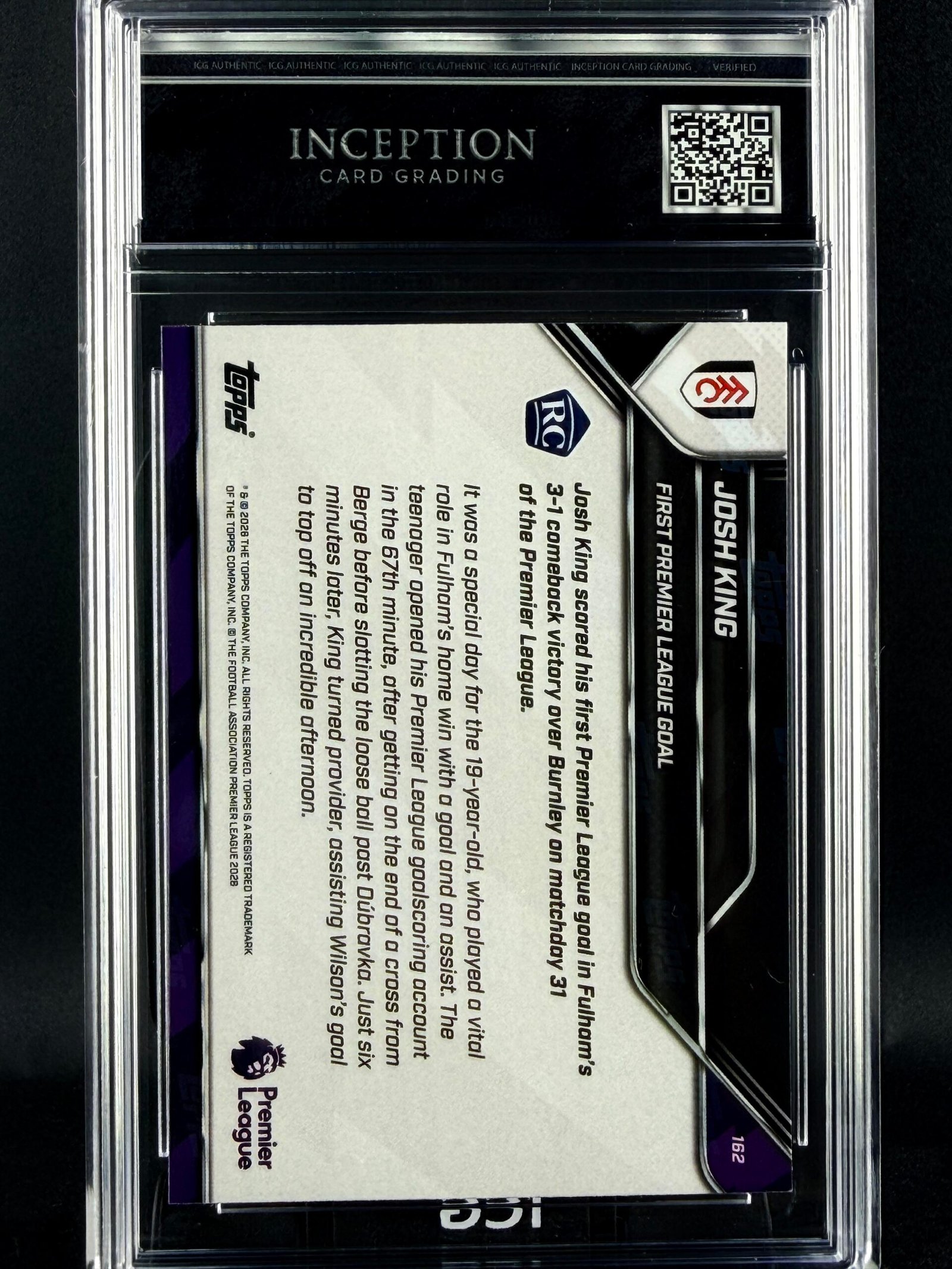 Otra vista de Cromo Josh King GEM MINT 10 · Inception Card Grading · ICG · Sports Cards · TCG