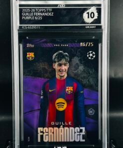 Otra vista de Cromo de fútbol Guille Fernandez Rookie Topps TTF /25 · GM MINT 10· Inception Card Grading · ICG · Sports Cards · TCG