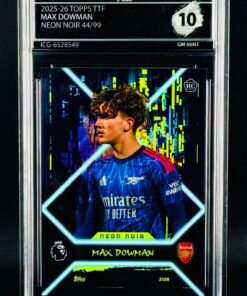 Otra vista de Cromo Max Dowman Topps TTF /99 Neon Noir GEM MINT 10 · Inception Card Grading · ICG · Sports Cards · TCG