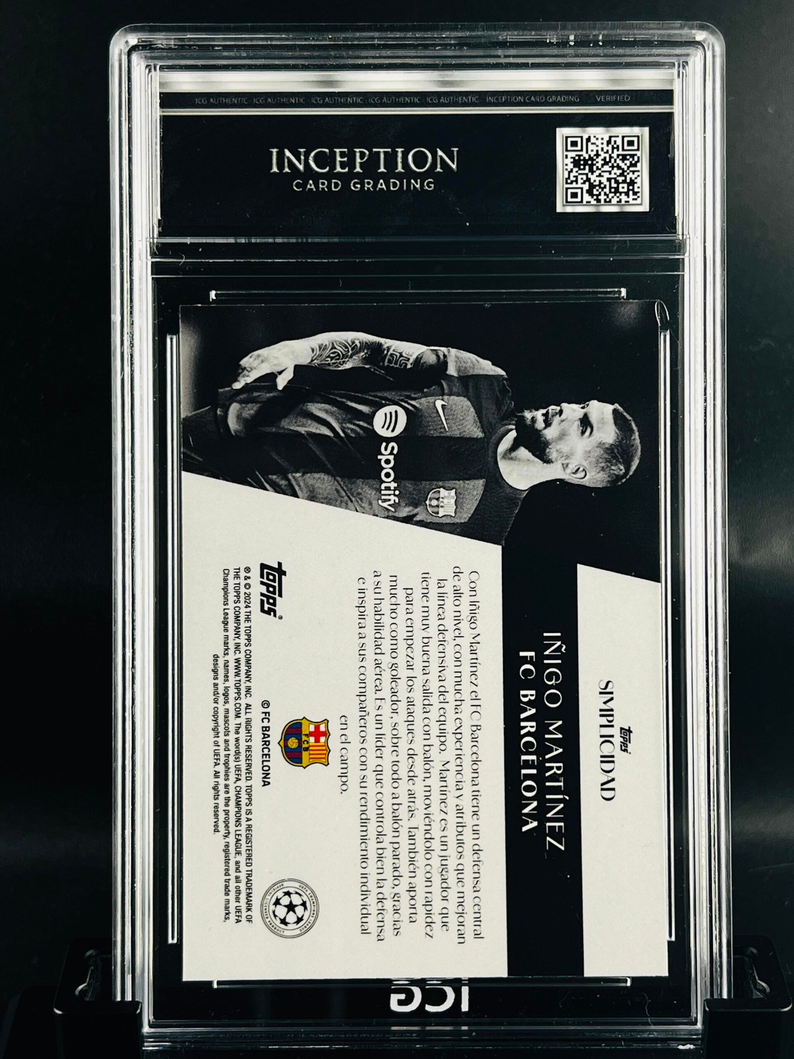 Otra vista de Cromo de fútbol Iñigo Martinez Topps Simplicidad · MINT 9 · Inception Card Grading · ICG · Sports Cards · TCG