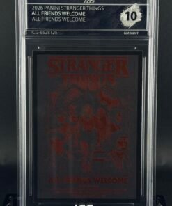 Cromo All friends Welcome · Stranger Things · Panini · GEM MINT 10 · Inception Card Grading · ICG · Sports Cards · TCG
