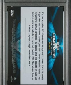 Otra vista de Cromo de fútbol LIONEL MESSI 2015 TOPPS UEFA CHAMPIONS LEAGUE PSA 8