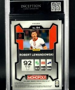Otra vista de Cromo Robert Lewandowski Panini Monopoly Red Prizm GEM MINT 10 · Inception Card Grading · ICG · Sports Cards · TCG