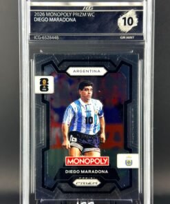 Otra vista de Cromo Maradona Panini Fifa World Cup Monopoly GEM MINT 10 · Inception Card Grading · ICG · Sports Cards · TCG