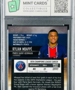 Otra vista de Cromo de fútbol Kylian Mbappé Stadium Chrome Champions #75 2020 GM 10