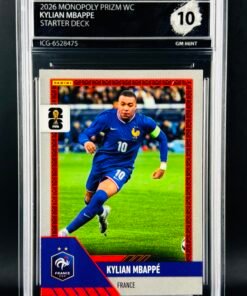 Otra vista de Cromo Kylian Mbappe Panini Fifa World Cup Monopoly Starter Deck GEM MINT 10 · Inception Card Grading · ICG · Sports Cards · TCG
