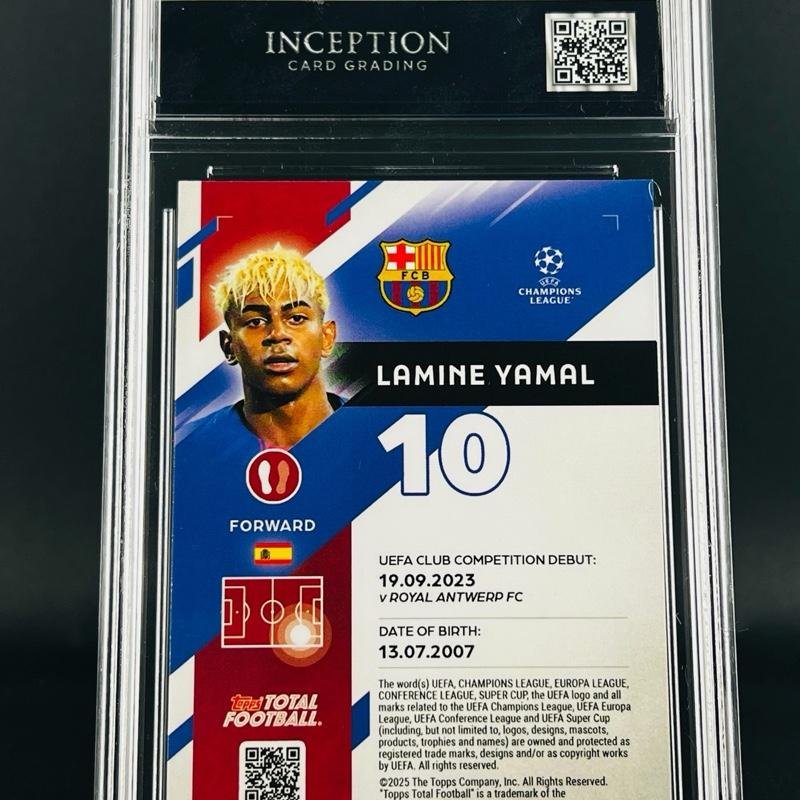 Otra vista de Cromo Lamine Yamal /5 Topps · GEM MINT 10 · Inception Card Grading · ICG · Sports Cards · TCG