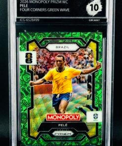 Fotografía de Cromo Pelé Panini Monopoly Green Wave GEM MINT 10 · Inception Card Grading · ICG · Sports Cards · TCG