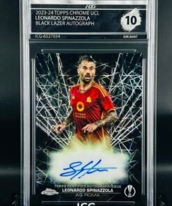 Fotografía de Cromo de fútbol Leonardo Spinazzola Autograph · Topps Chrome · GM MINT 10 · Inception Card Grading · ICG · Sports Cards · TCG