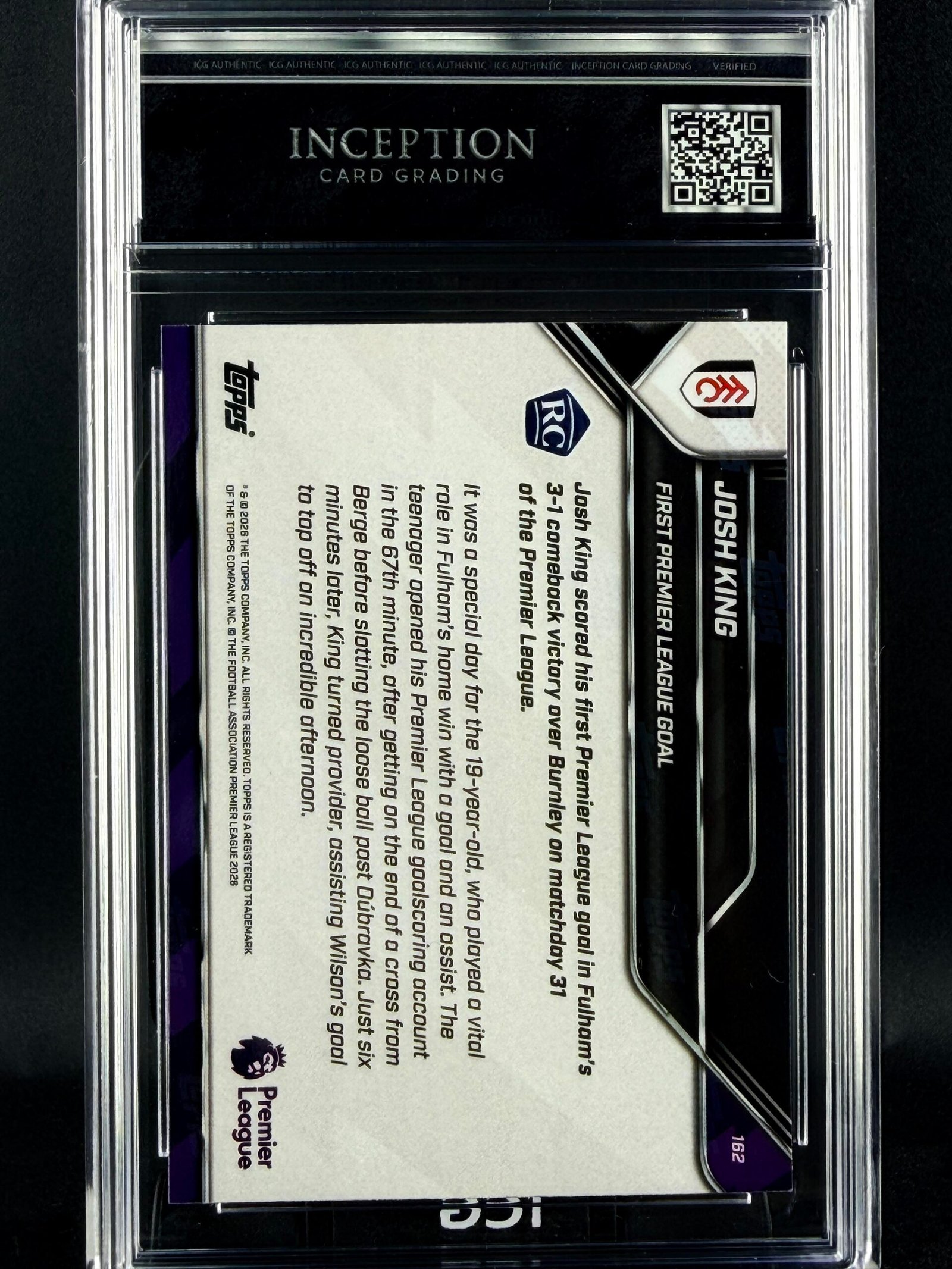 Otra vista de Cromo Josh King GEM MINT 10 · Inception Card Grading · ICG · Sports Cards · TCG
