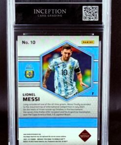 Otra vista de Cromo Lionel Messi Road To World Cup QATAR GEM MINT 10 · Inception Card Grading · ICG · Sports Cards · TCG