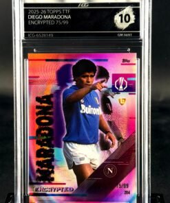 Otra vista de Cromo Diego Maradona 75/99 Topps TTF GEM MINT 10 · Inception Card Grading · ICG · Sports Cards · TCG