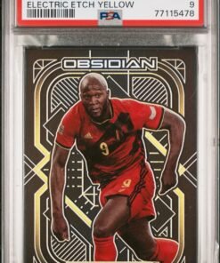 Fotografía de Cromo 2021-22 Panini Obsidian Romelu Lukaku /10 PSA 9 Electrich Yellow. POP 2