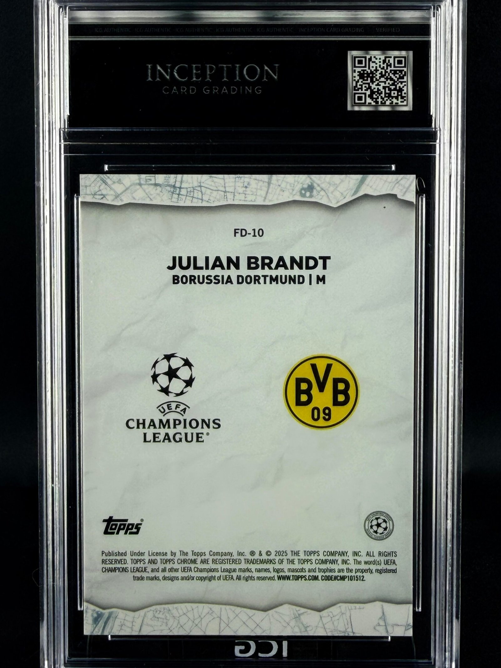 Otra vista de Cromo Julian Brandt 04/10 Topps Chrome GEM MINT 10 · Inception Card Grading · ICG · Sports Cards · TCG