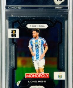 Otra vista de Cromo Lionel Messi Panini Fifa World Cup Monopoly GEM MINT 10 · Inception Card Grading · ICG · Sports Cards · TCG