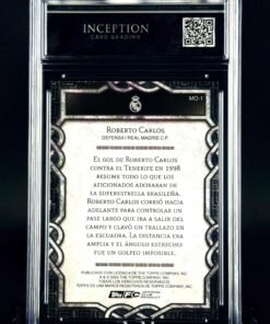 Otra vista de Cromo Roberto Carlos Topps Real Madrid Team Set Monolith MINT 9 · Inception Card Grading · ICG · Sports Cards · TCG