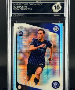 Fotografía de Cromo Pio Esposito Rookie Topps Chrome Prism Refractor GEM MINT 10 · Inception Card Grading · ICG · Sports Cards · TCG