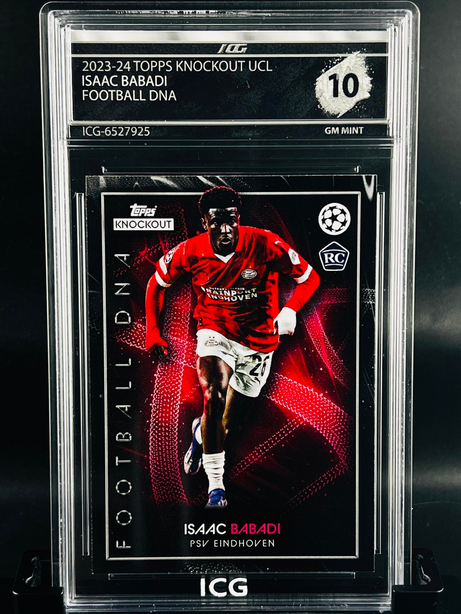 Otra vista de Cromo de fútbol Isaac Babadi Rookie Topps Knockout Football DNA · GEM MINT 10 · Inception Card Grading · ICG · Sports Cards · TCG