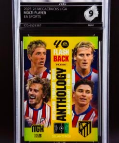 Fotografía de Cromo Fernando Torres, Griezmann, Julian Alvarez y Forlán Panini Megacracks MINT 9 · Inception Card Grading · ICG · Sports Cards · TCG