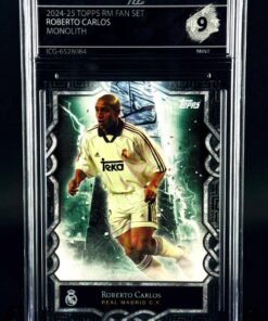 Otra vista de Cromo Roberto Carlos Topps Real Madrid Team Set Monolith MINT 9 · Inception Card Grading · ICG · Sports Cards · TCG