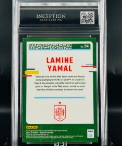 Otra vista de Cromo de fútbol Lamine Yamal Panini Donruss Inception Card Grading GM MINT 10 sport cards