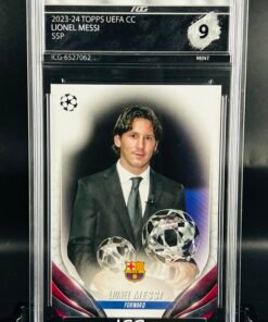 Fotografía de Cromo de fútbol Lionel Messi Topps Uefa CC SSP· MINT 9 · Inception Card Grading · ICG · Sports Cards · TCG