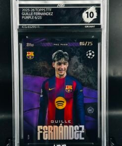 Fotografía de Cromo de fútbol Guille Fernandez Rookie Topps TTF /25 · GM MINT 10· Inception Card Grading · ICG · Sports Cards · TCG