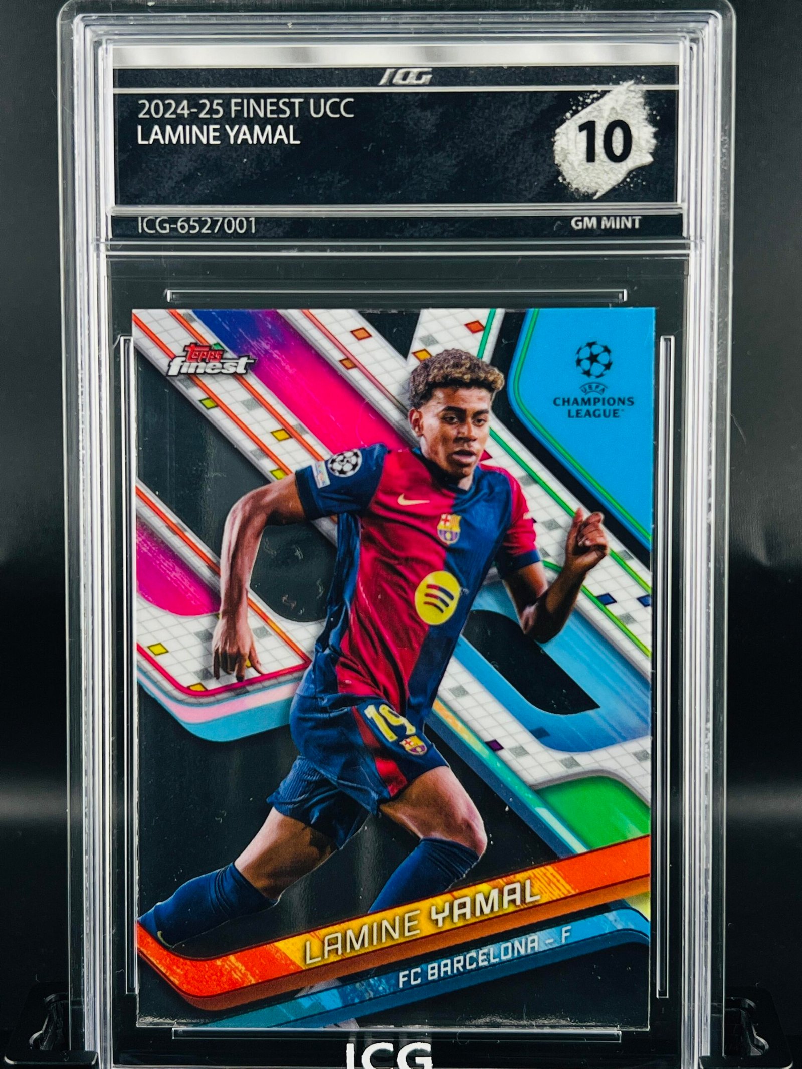 Fotografía de Cromo de fútbol Lamine Yamal Topps Finest Inception Card Grading GM MINT 10 sport cards