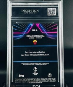 Otra vista de Cromo de fútbol Leonardo Spinazzola Autograph · Topps Chrome · GM MINT 10 · Inception Card Grading · ICG · Sports Cards · TCG