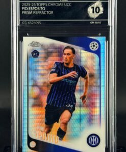 Otra vista de Cromo Pio Esposito Rookie Topps Chrome Prism Refractor GEM MINT 10 · Inception Card Grading · ICG · Sports Cards · TCG