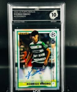 Otra vista de Cromo de fútbol Autógrafo Rodrigo Ribeiro Topps Merlin · MINT 10 · Inception Card Grading · ICG · Sports Cards · TCG