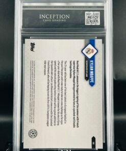 Otra vista de Cromo de fútbol Kylian Mbappé TOPPS NOW Inception Card Grading GM MINT 10 sport cards
