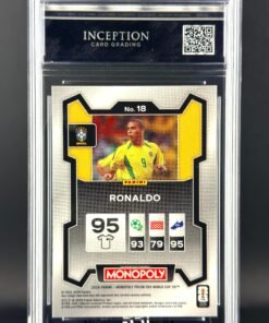 Otra vista de Cromo Ronaldo Nazario Panini Fifa World Cup Monopoly GEM MINT 10 · Inception Card Grading · ICG · Sports Cards · TCG