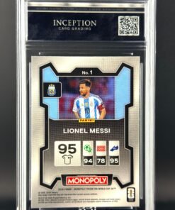 Otra vista de Cromo Lionel Messi Panini Fifa World Cup Monopoly GEM MINT 9,5 · Inception Card Grading · ICG · Sports Cards · TCG